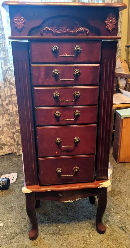 Retique It Liquid Wood, Frenchic Furniture, Jewelry Armoire Makeover, Retique It, Liquid Wood, Cabinet Makeover Diy, Diy File Cabinet, Painted Jewelry Armoire, Armoire Makeover