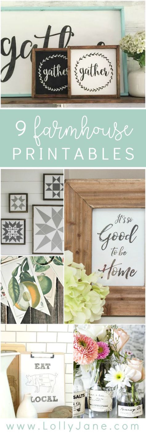 9 darling farmhouse printables. Love this variety of farmhouse printables to cozy up your home! Country Kitchen Flooring, Farmhouse Printables, Farmhouse Printable, Cozy Up Your Home, Home Prints, Country Furniture, The Farmhouse, Country Style Homes, Decor Guide