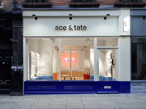 Ace & Tate's Soho store designed by creative agency Anyways Tate London, Shop Work Bench, Noel Fielding, Soho London, Shop House Plans, Interior Display, Shop Front Design, Video Games For Kids, Shop Front