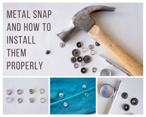 Metal snaps can add a fun detail, but they can be tricky to install. Learn about the different types and some tips to ensure they stay put and last! Do It Better, Patterns Sewing, Thread Spools, Love Sewing, Sewing Tools, Free Ebook, Pdf Sewing Patterns, Knitting Needles, Sewing Hacks