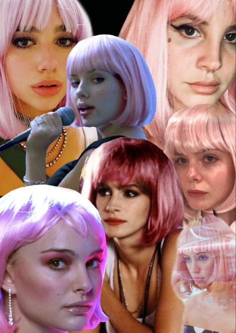 Natalie Portman Pink Wig, Halloween Wig Costumes, Costumes With Pink Hair, Halloween Costumes With Wigs, Pink Wig Costume, Lana Del Rey Costume, Pink Wigs, Iris Law, Wig Party