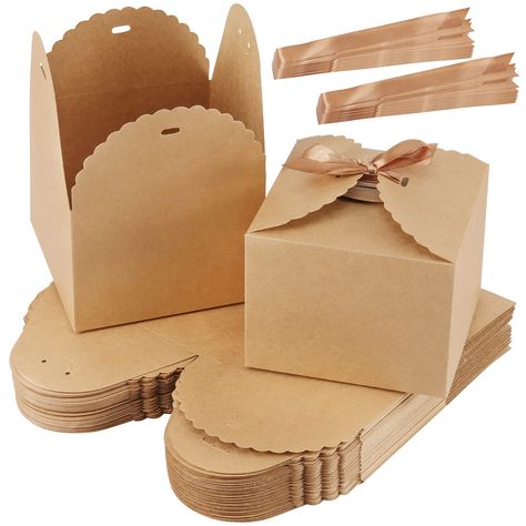 PRICES MAY VARY. PREMIUM MATERIAL - The brown gift boxes are made of high-quality kraft paper, which is environmentally friendly, durable and recyclable. The size of each product is 4.72 x 4.72 x 3.54 inches, and its space is large enough to hold your small items. EASY TO USE - The kraft gift boxes are easy to fold.You can install them quickly and easily without additional tools in just a few seconds. When you are not using them, just disassemble them for convenient storage and space saving. Ele Brown Boxes Packaging Ideas, Chocolate Pack, Gift Boxes With Lids, Elegant Birthday, Candle Business, Easy Diy Gifts, Kraft Gift Boxes, Crystal Energy, Paper Basket