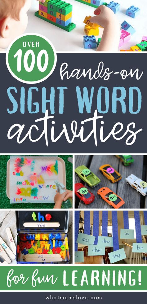 Fun Sight Word Activities | How to teach sight words at home with creative, hands-on games and activities. Perfect for pre-school, kindergarten and first grade. Includes active, gross motor ideas, outdoor games, sensory bins, and more! Ways To Teach Sight Words, Teach Sight Words, Sight Words Kindergarten Activities, Activities To Do At Home, Sight Word Centers, Sight Word Fun, Teaching Sight Words, Sight Word Reading, Kindergarten Learning Activities