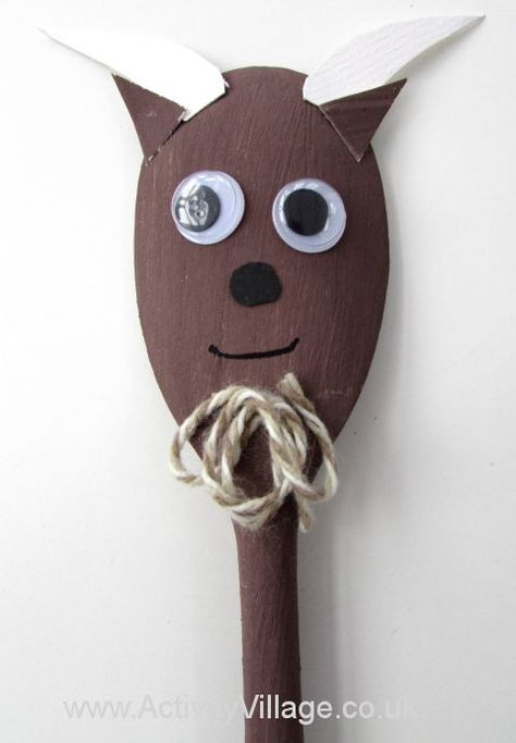 Wooden Spoon Goat Goat Crafts, Goat Craft, Wooden Spoon Puppets, Preschool Summer Camp, Year Of The Goat, Class Party Ideas, Spoon Craft, Fun Craft Projects, Chinese New Year Party