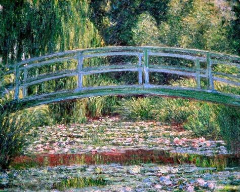 Claude Monet Horizontal, The Japanese Footbridge, Monet Bridge, Water Lily Pond Monet, Lilly Pond, Water Lily Pond, Denver Art Museum, Philadelphia Museums, Monet Paintings