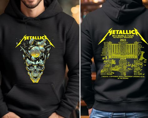 Metallica M72 World Tour 2023 ,Rock Festival Shirt, Metallica Concert Hoodie Vintage Band Tee Metallica, Concert Sweatshirt, Festival Hoodie * We use several different brand shirts, all of them are premium quality and soft shirts. The brands we send may vary depending on our stock situation. * We guarantee 100% satisfaction. The brands we use include premium quality shirt brands such as Bella Canvas, Gildan Soft Style, Circle, Outlash. BULK DISCOUNTS AND SPECIAL REQUESTS: We offer bulk discounts and are open to special requests. Please feel free to direct message us with any inquiries. CARE INSTRUCTIONS: Wash inside out, gentle cycle, cold water, tumble dry low, medium iron. PRODUCTION AND SHIPPING: Processing time is next day. First Class Shipping is 2-5 business days (after processing ti Metallica Concert Outfit, Concert Hoodie, Metallica Concert, Festival Shirt, Rock Festival, Band Hoodies, Vintage Band Tees, Rock Festivals, Festival Shirts