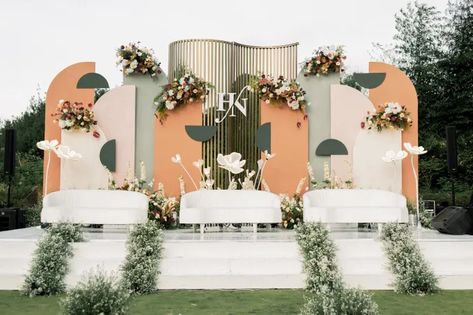 The Wedding of Hansen and Nerisa by Elior Design - 009 Outdoor Wedding Backdrops, Church Wedding Flowers, Photo Booth Backdrop Wedding, Wedding Stage Backdrop, Bohemian Decoration, Wedding Reception Backdrop, Wedding Stage Design, Wedding Backdrop Design, Moon Wedding