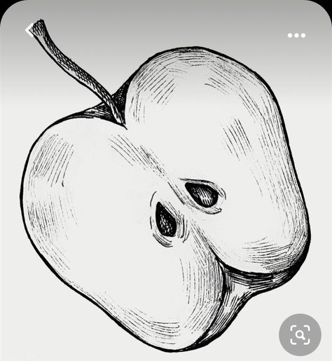 Half Apple Drawing, Apple Line Drawing, Half Apple Tattoo, How To Draw An Apple, Apple Pencil Drawing, Apple Sketch, Apple Drawing, Apple Tattoo, Drawing Apple