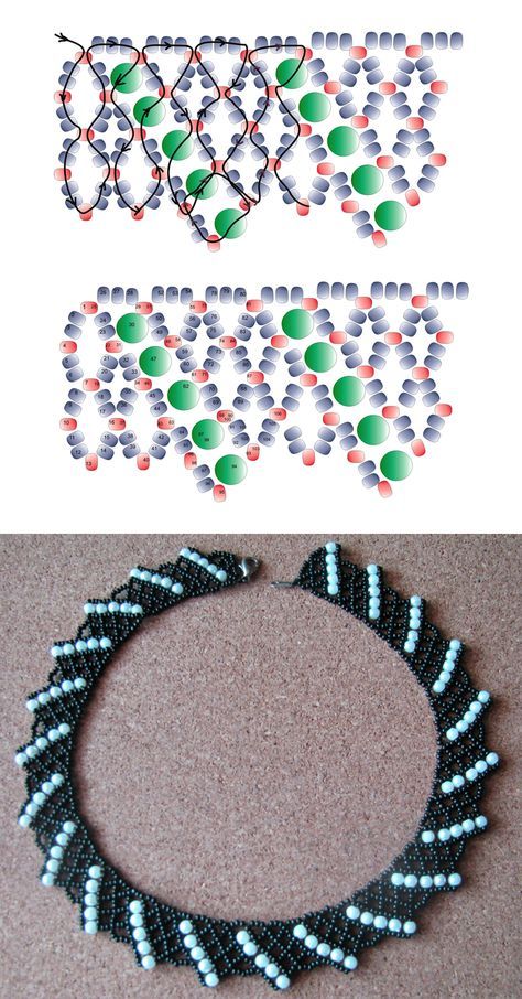 Free pattern for necklace Corfu | Beads Magic Beads Projects, Beaded Necklace Patterns, Beading Netting, Diy Jewelry Necklace, Beading Patterns Free, Beaded Jewelry Tutorials, Necklace Patterns, Seed Bead Tutorial, Beaded Jewelry Patterns