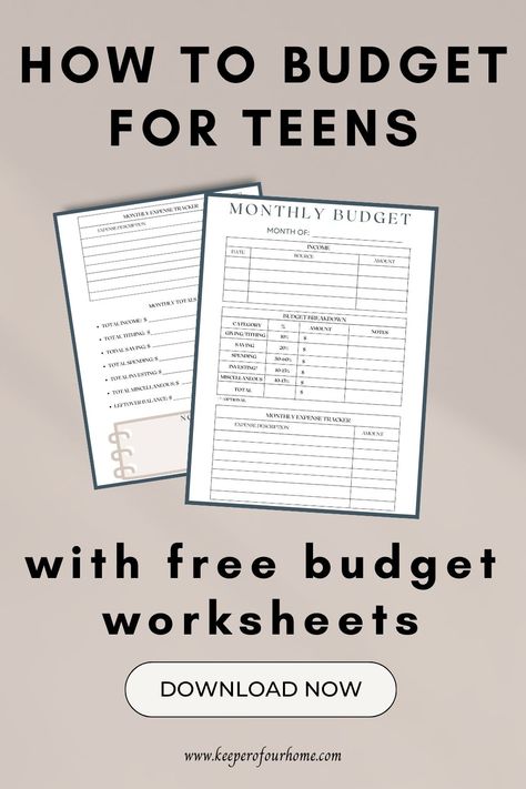 Helping Your Teen Create Their First Budget: Tips and Tools Budgeting For Teens, Budget Sheet, Family Challenge, Budget App, Cash Stuffing, Budget Sheets, Free Budget, Savings Strategy, Budget Tips