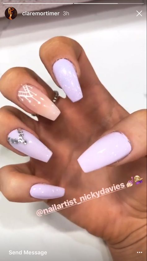 Lilac nails, ombre nails, hand painted Nail Wedding, Nails Hand Painted, Painted Post, Lilac Nails, Nails Ombre, Wedding Art, Best Acrylic Nails, Ombre Nails, Wedding Nails