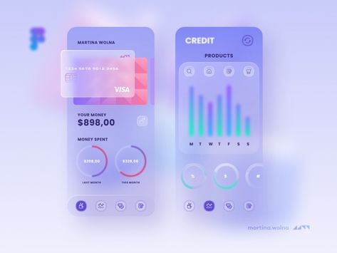 Glassmorphism Ui, Glass Aesthetics, Cv Website, To Do App, Ux Design Mobile, Web Design Ux Ui, Ui Ux 디자인, Ui Design Trends, Pastel Design