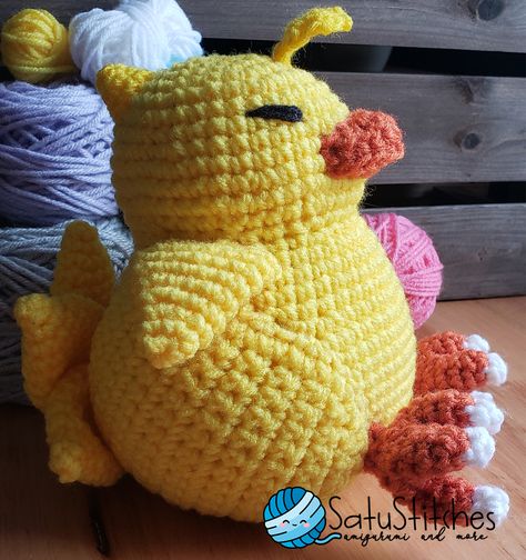 Chocobo Crochet Pattern Free, Final Fantasy Crochet Pattern, Crochet Final Fantasy Pattern, Final Fantasy Amigurumi, Moogle Crochet Pattern, Final Fantasy Crochet Pattern Free, Free Crochet Pattern Plush, Chocobo Crochet, Video Game Crochet Patterns