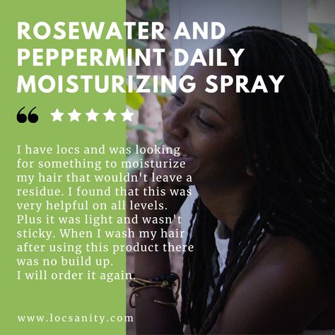 Loc Moisturizer Spray, Spray Moisturizer, Daily Moisturizer, Rose Water, Locs, Peppermint, Moisturizer, Spray, Hair