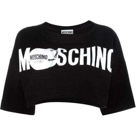 Moschino logo print cropped sweat top (7,365 MXN) ❤ liked on Polyvore featuring tops, hoodies, sweatshirts, crop top, shirts, moschino, black, shirt crop top, short sleeve shirts and boat neck shirt Chic Black Outfits, Moschino Shirt, Black Boat, Boat Neck Shirt, Black Sweats, Moschino Logo, Sweat Top, Crop Top Sweatshirt, Boat Neck Tops