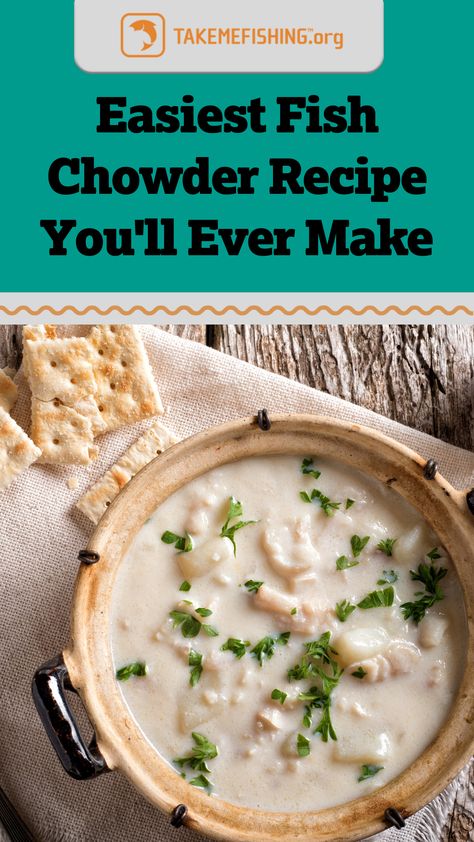 Easy Fish Chowder Recipe Crock Pot, Fish And Potato Soup, Fish Chowder Recipe Easy, Easy Fish Soup, Haddock Chowder Recipe, Fish Chowder Recipe, Salmon Chowder Recipe, Haddock Recipes, Salmon Chowder