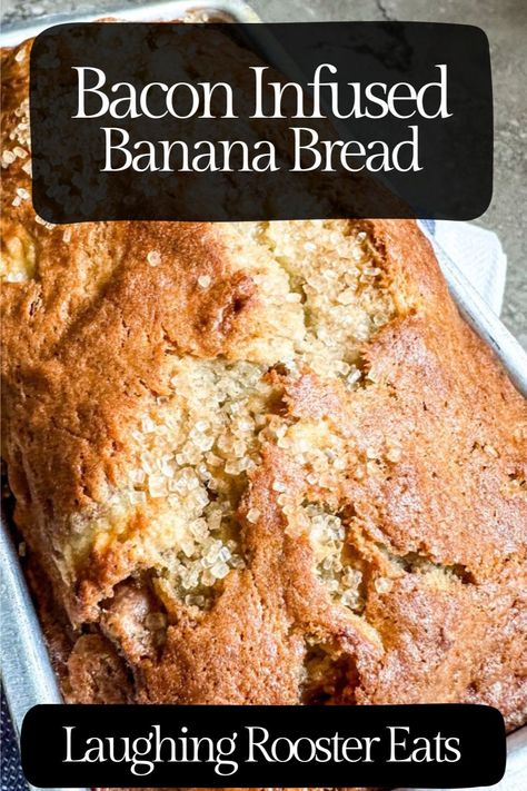 Bacon Infused Banana Bread combines savory bacon grease with sweet, ripe bananas, resulting in unique, indulgent banana bread. Banana Bacon Recipes, Mini Banana Bread Recipe, Nut Banana Bread, Flavored Cornbread, Banana Bacon, Berry Banana Bread, Bacon Treats, Savory Bacon, Caramel Bits