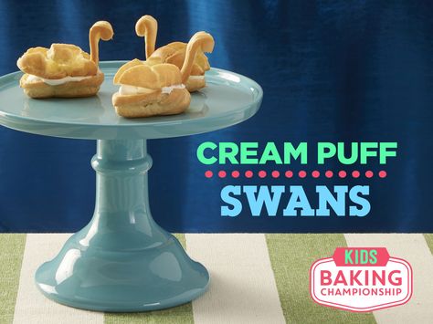 How to Make Cream Puff Swans — Kids Baking Championship : Get inspired by the show's baking challenge to create these unique pastries. Unique Pastries, Non Chocolate Desserts, Kids Baking Championship, Chocolate Cream Puff, Baking Challenge, Childrens Baking, Seven Swans, Kitchen Favorites, Kids Baking