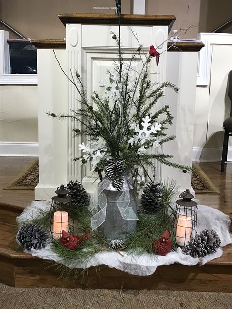 Winter Decorations For Church Sanctuary, Altar Centerpieces Wedding, January Floral Arrangements For Church, Church Winter Decorations, January Flower Arrangements For Church, Sanctuary Decor Church Ideas, February Church Decorations, Winter Floral Arrangements For Church, Church Advent Decorations