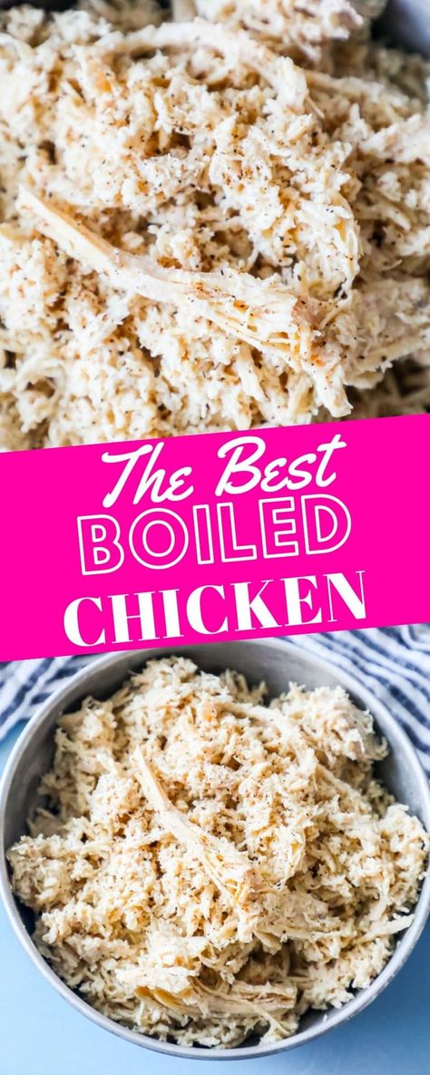 The Best Boiled Chicken Recipe Ever - Sweet Cs Designs Boiled Chicken Breast Recipes, Boiled Chicken Recipes, Make Shredded Chicken, Boiled Chicken Breast, Vegan Burrito, Healthy Chicken Recipes Easy, Shredded Chicken Recipes, Boiled Chicken, Recipe Sweet