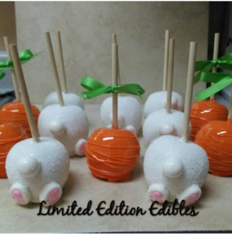 Easter Candy Apples Gourmet Apples Ideas, Easter Candy Apples Ideas, Easter Candy Apples, Easter Caramel Apples, Easter Candy Ideas, Easter Strawberries, Bunny Butts, Halloween Candy Apples, Gourmet Candy Apples