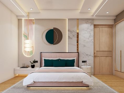 30 Modern Bedroom Ideas for Stylish Homes - Unwind in Elegance - placeideal.com Unique Bedroom Ceiling Design, Badroom Bad Wall Design Bedroom, Room Interior Bedroom Luxury, Room Design Ideas Aesthetic, Modern Contemporary Bedroom Design Ideas, Bed Head Wall Design, Modern Bedroom Pop Design, Couple Bedroom Interior Design, Masters Bedroom Modern