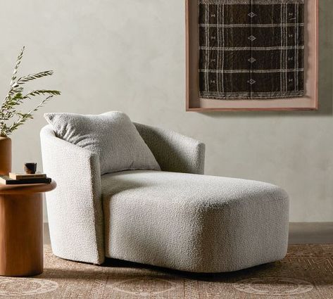 chaise lounge chair | Pottery Barn Living Room Chaise, Upholstered Chaise Lounge, Upholstered Chaise, Bedroom Corner, Curved Sofa, Types Of Sofas, Arm Chairs Living Room, Upholstered Arm Chair, Furniture Outlet