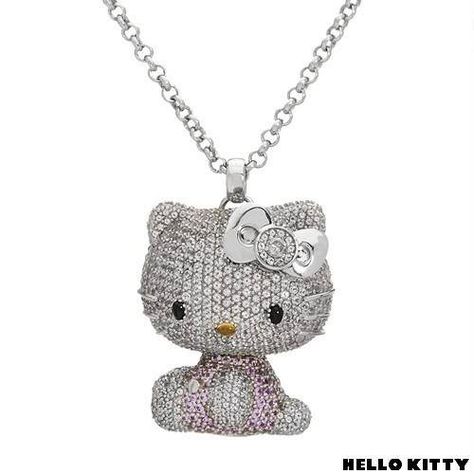 KIMORA LEE SIMMONS HELLO KITTY DOLL 18K GOLD & 925SS TOPAZ DIA SAP NECKLACE Swarovski Hello Kitty, Hello Kitty Doll, Hello Kitty Necklace, Kitty Kisses, Kitty Necklace, Kimora Lee Simmons, Hello Kitty Jewelry, Kitty Clothes, Kitty Items