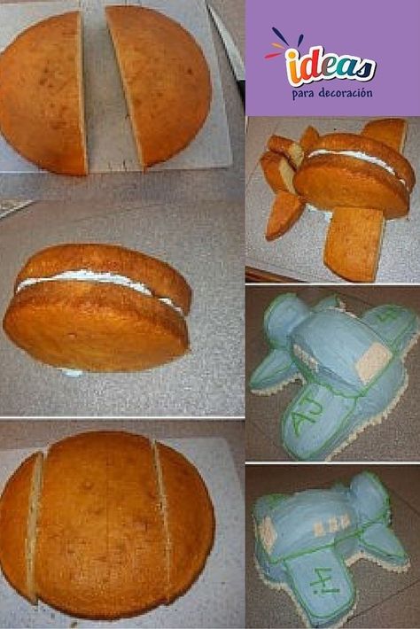 Airplane Cakes, Airplane Cake, Party Food Ideas, Cake Easy, Cake Shapes, God Mat, Easy Cake Decorating, Cake Decorating Videos, Cake Decorating Designs