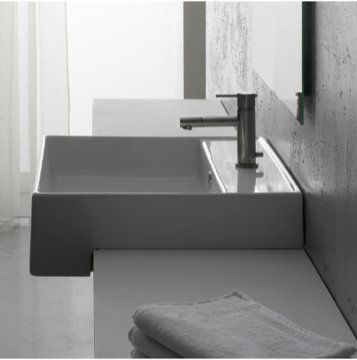 Square Bathroom Sink, Semi Recessed Sink, Wall Mounted Bathroom Sinks, Semi Recessed Basin, Drop In Bathroom Sinks, Rectangular Sink Bathroom, Small Bathroom Sinks, Contemporary Bathroom Sinks, Modern Bathroom Sink