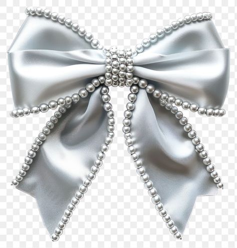 Bow With Pearls, Ribbon Png, Silver Ribbon, Birthday Template, Silver Bow, Beaded Accessories, Free Image, Free Png, Free Images