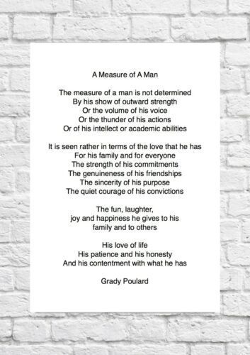 Find many great new & used options and get the best deals for Grady Poulard - A Measure Of Man - Wedding Poem - A4 Size at the best online prices at eBay! Free delivery for many products! Wedding Speech Quotes, What Is A Father, Speech Quotes, Nursery Rhymes Poems, Father Poems, Birthday Verses, I Love You Means, Mom Poems, Romantic Poems