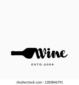 Bottle of Wine and Corkscrew Hand drawn Vector Logo Concept for Wine Shop Wine Bottle Logo, Wine Logo Design, Bottle Logo, Wine Corkscrew, Wine Logo, Wine Poster, Bar Logo, Wine Design, Wine Brands