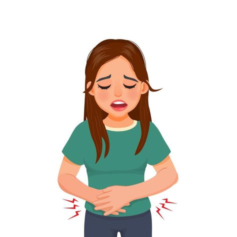 Young woman suffering from stomachache, diarrhea, indigestion problem, abdominal pain, food poisoning, nausea, gastritis or bloating Stomachache Illustration, Hangover Headache, Getting Rid Of Gas, Stomachache, Gastric Problem, How To Help Nausea, Constant Headaches, Menstrual Cups, Period Pads