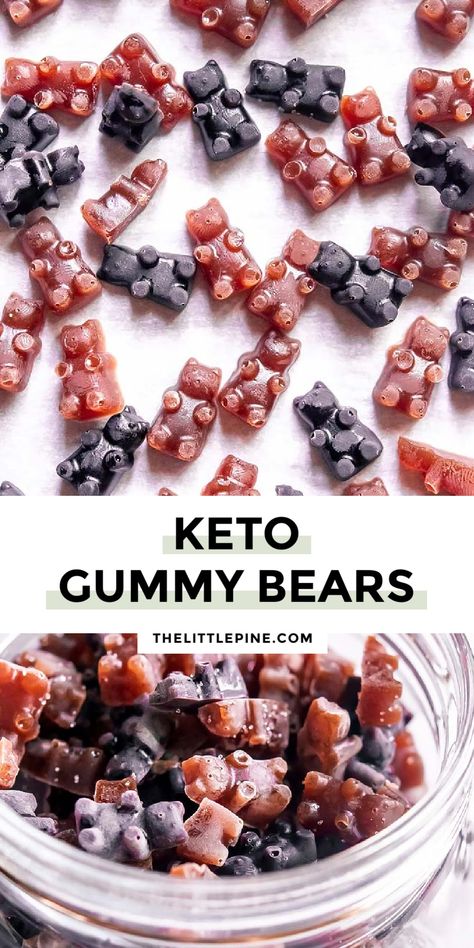 Chewy and fruity, sweet and tart, these keto gummy bears are as fun to eat as they are delicious! Oh, and they’re EASY to make! #ketogummybears #lowcarbgummybears Low Carb Cheesecake Bites, Gummy Bears Recipe, Low Carb Lemon Bars, Galletas Keto, Low Carb Candy, Bear Recipes, Low Carb Low Fat Recipes, Low Carb Ice Cream, Keto Candy