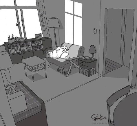 Room Cartoon Background, Room Perspective, Project Layout, Storyboard Drawing, Sketchbook Layout, Kitchen Drawing, Simple Building, Perspective Art, Background Drawing