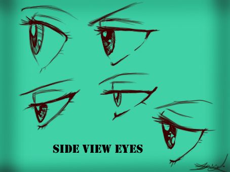 Side View Eyes (Female) by Kira09kj on DeviantArt Side View Eyes, Eyes Side View, Female Side View, Female Anime Eyes, Old Youtube, Kids Sketch, Side View Drawing, How To Draw Anime Eyes, Realistic Eye Drawing