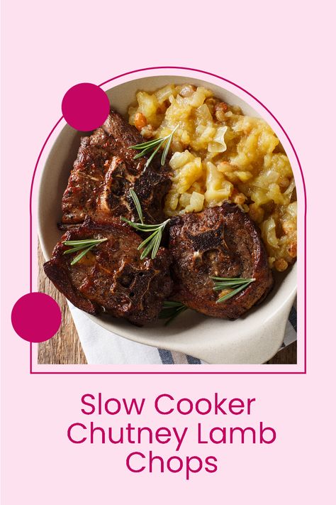 A delicious way to serve lamb shops - cooked long and slow in the slow cooker. Slow Cooked Lamb Chops, Braised Lamb Chops, Fruit Chutney, Frugal Food, Stay At Home Mum, Braised Lamb, Slow Cooked Lamb, Frugal Meals, Lamb Chops