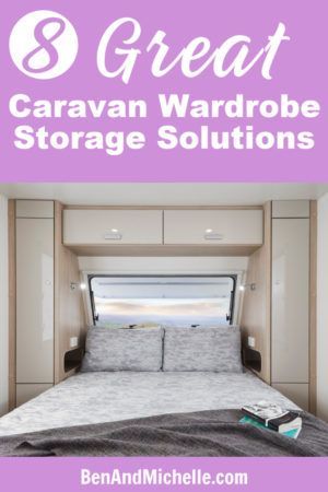 Maximise your caravan wardrobe storage space with these great closet organisation ideas. Whether you're in a motorhome or caravan you can still find ways to store all your clothes with these caravan organisation and storage tips. Caravan Organisation Tips, Caravan Organisation, Bedside Wardrobe, Rv Storage Organization, Caravan Hacks, Caravan Storage, Closet Organisation, Bus Trip, Caravan Ideas