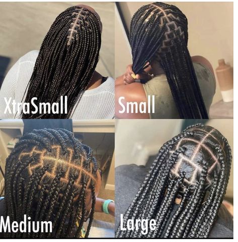 Box Braids Parting Chart, Small Knotless Braids Parting, Knotless Parts, Braiding Parts, Parting Chart, Unique Cornrows, Box Braids Parting, Braids Sizes, Braids Parting