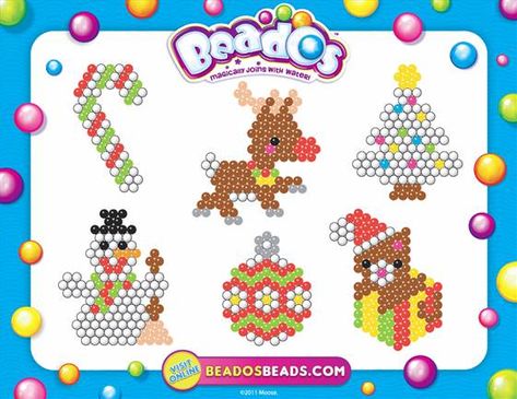 Aqua Beads Christmas, Aquabeads Christmas, Aquabeads Templates, Aqua Beads, Origami Design, Iron Beads, Perler Patterns, Christmas Templates, Perler Bead Patterns