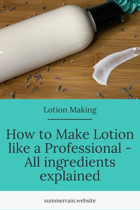 Learn how to make a homemade lotion like a professional, it will be a solid foundation that you can build on to make all kinds of products. All you have to do is combine the water, oil and emulsifier together to create your own lotion from scratch. From there, you can change the recipe with different oils and additives. All Natural Lotion Recipe, How To Make Lotion, Homemade Body Lotion Recipes, Hand Lotion Recipe, Diy Body Cream, Body Lotion Recipes, Diy Lotion Recipe, Homemade Toiletries, Make Lotion