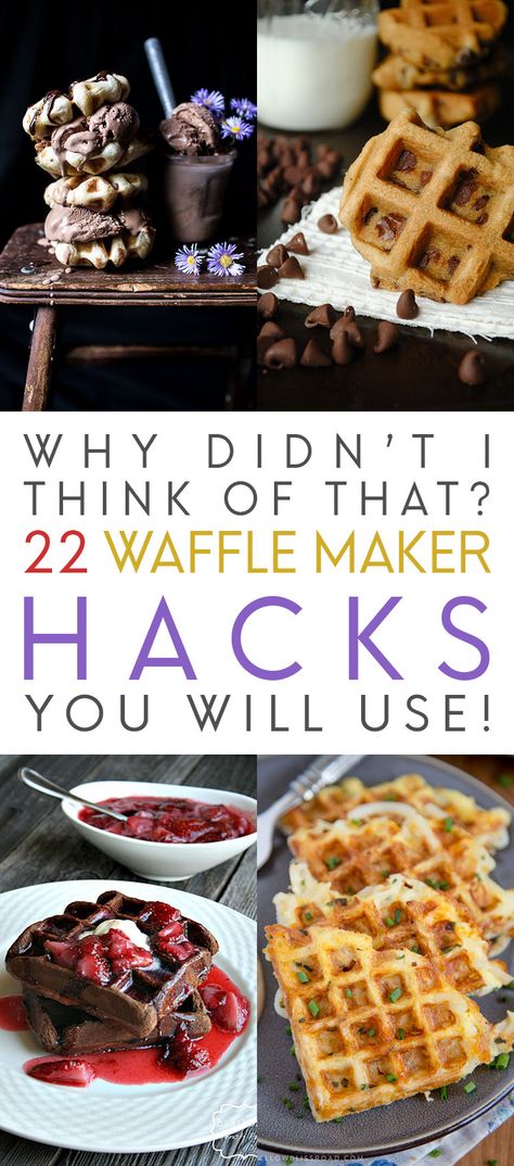 Waffle Maker Hacks, Mini Waffle Recipe, Sandwich Maker Recipes, Waffle Iron Recipes, Waffle Bowl, Breakfast Sandwich Maker, Waffle Maker Recipes, Sweet Potato Waffles, Foods With Iron