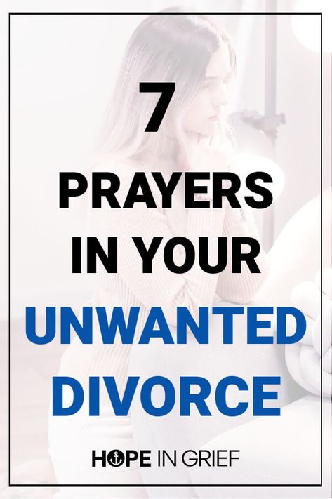 When grief after a spouse walks out is crushing you, these 7 prayers in unwanted divorce will help you find strength, peace and forgiveness. via @LisaAppelo Prayer For Divorce Strength, Praying For Husband, Husband Wants Divorce, Infidelity Recovery, Prayer For A Friend, Couples Prayer, Divorce Settlement, Pray For Strength, Prayer For Wisdom