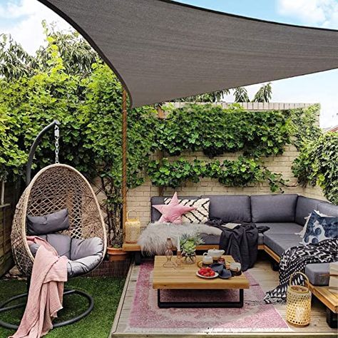 Amazon.com : SUNLAX Sun Shade Sail, 12'x12'X12' Dark Grey Triangle Outdoor Awning Shade Cover 185GSM HDPE UV Block for Patio Shading : Garden & Outdoor Triangle Sun Sail Shade Ideas Backyard, Sail Sun Shade Ideas, Triangle Shade Sails For Patio, Triangle Sail Shade Ideas Backyards, Triangle Sail Shades For Patio, Shade Cover For Patio, Garden Sail Shade, Sail Shades For Patio Ideas, Triangle Sun Sail Shade Ideas