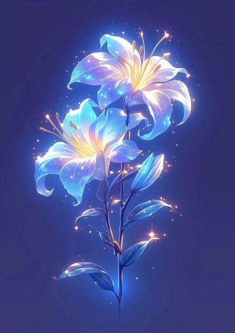 Smeraldo Flower, Space Flowers, Magic Flower, Glowing Flowers, Anime Flower, Beautiful Summer Wallpaper, Fantasy Flowers, Dreamy Artwork, Flowers Photography Wallpaper