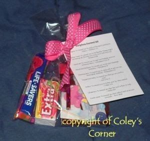 I made a "Scripture Survival Kit" for my secret sister at church. It turned out very cute and was very simple!!       In case you can't read... Secret Sisters Ideas For Church, Survival Kit Gifts, Secret Sister Gifts, Secret Sister, Secret Pal, Secret Sisters, Church Camp, Survival Supplies, Sister Christmas