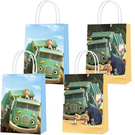 PRICES MAY VARY. Unique Design Trash Truck Party Bags: 16 Packs Trash Truck party Handing bags, 8 pcs each pattern, perfect for Trash Truck themed party. You will love Trash Truck gift bags suitable for your baby girls boys will like it. Perfect Party Supplies Size: The size of each Trash Truck paper party bag is 8.0 x5.8 x3.1 inches. you can use party gift bags for treats, biscuits, snacks, small prizes, favor bags, goody bags, and small gift bags. Trash Truck Party Bags Materials: These paper Trash Truck Party Favors, Trash Truck Birthday Party, Trash Truck Party, Truck Party Decorations, Biscuits Snacks, Candy Gift Bags, Truck Party Favors, Truck Theme Birthday, Trash Truck