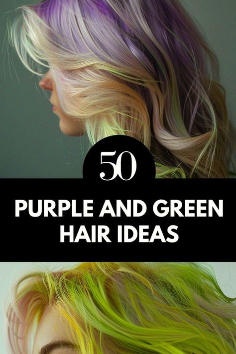 Add a pop of color to your black hair with purple and green highlights. These color combos create a striking contrast, perfect for those seeking bold hair color ideas. Explore how cute hair colors can elevate your style. Save this pin to your 'Hair Color Purple' board and read the article for more details. Vivid Hair Color Placement, Black Hair With Purple, Bold Hair Color Ideas, Green Hair Color Ideas, Green Hairstyles, Purple And Green Hair, Hair With Purple, Hair Color Placement, Purple Board