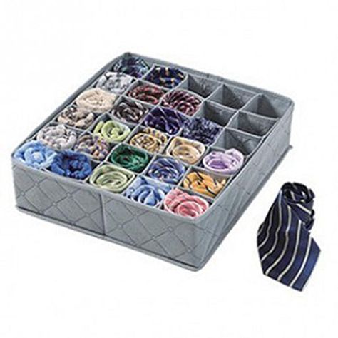 30 cells storage box Flodable nonwoven fabric underwear socks drawer organizer Pier 27 -- To view further for this item, visit the image link. Sock Drawer Organization, Box Wardrobe, Wardrobe Storage Boxes, Bra Storage, Diy Organizer, Sock Organization, Clothes Storage Boxes, Closet Dividers, Sock Drawer